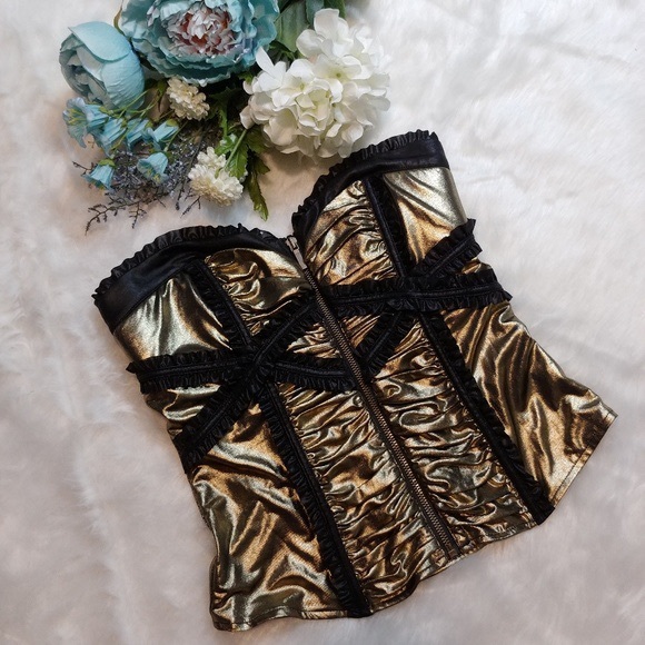 Bebe Gold & Black Corset - Like New! - Picture 1 of 1